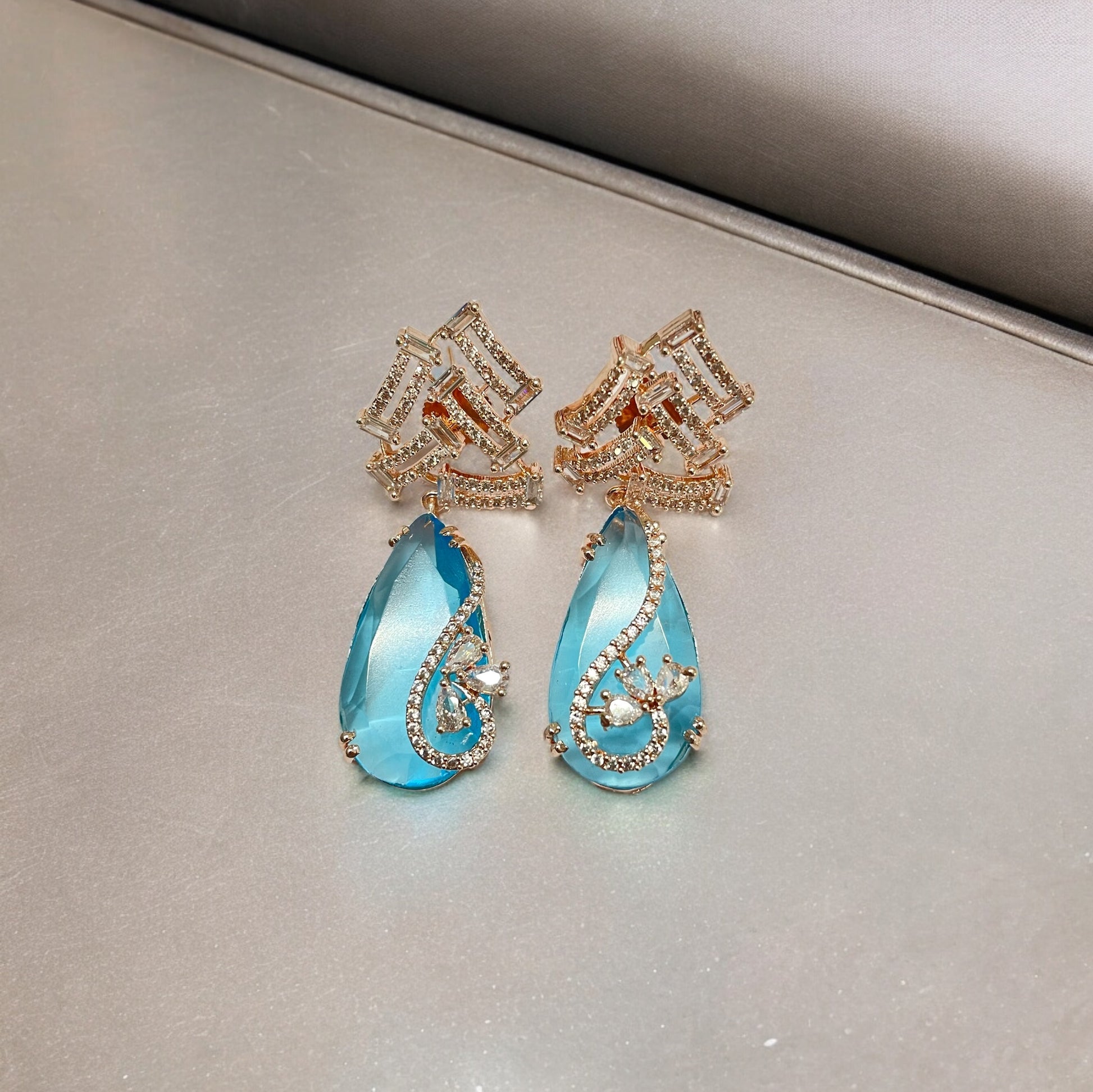 Roseate Tear Glamour Earrings - Opal Touch