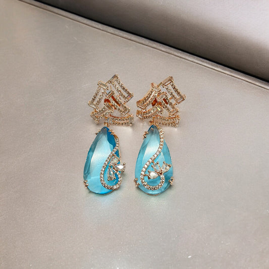 Roseate Tear Glamour Earrings - Opal Touch