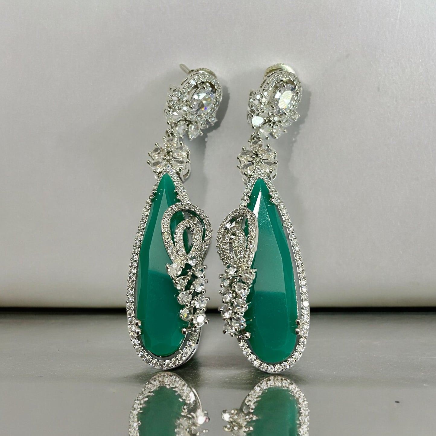 Forest Enchantment Rhodium Earrings - Opal Touch