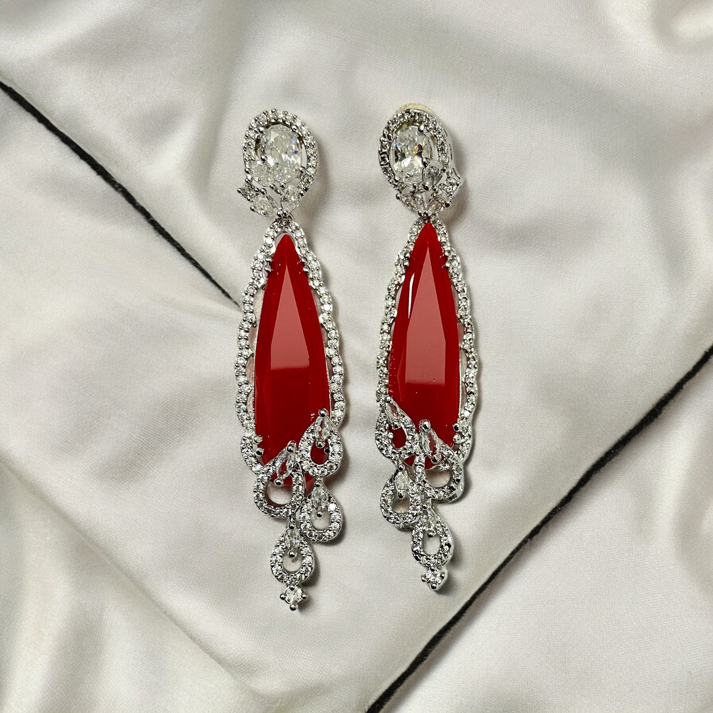 Scarlet Symphony Earrings - Opal Touch