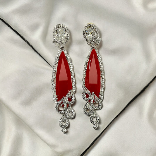 Opal Touch - Scarlet Symphony Earrings - Earrings