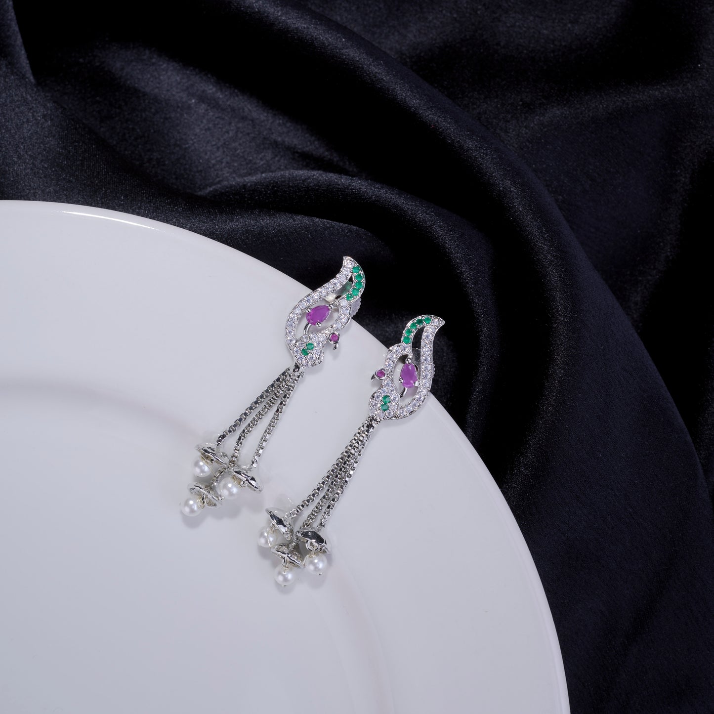 Twilight Sparkle Peacock Earrings - Opal Touch