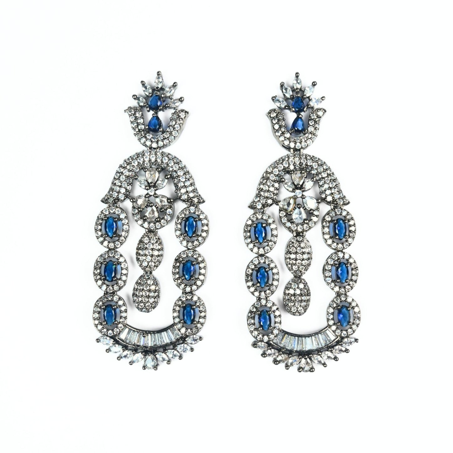 Dusk Spread Rhodium Earrings