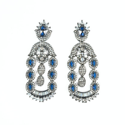 Dusk Spread Rhodium Earrings