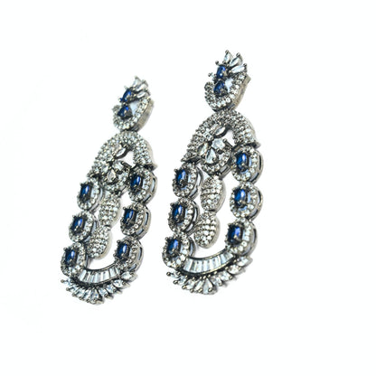 Dusk Spread Rhodium Earrings