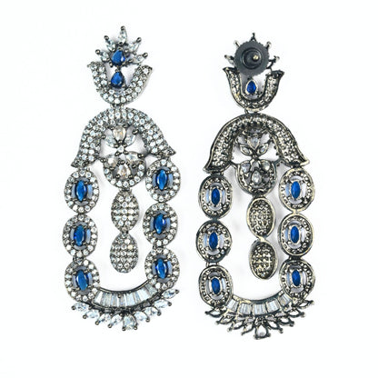 Dusk Spread Rhodium Earrings