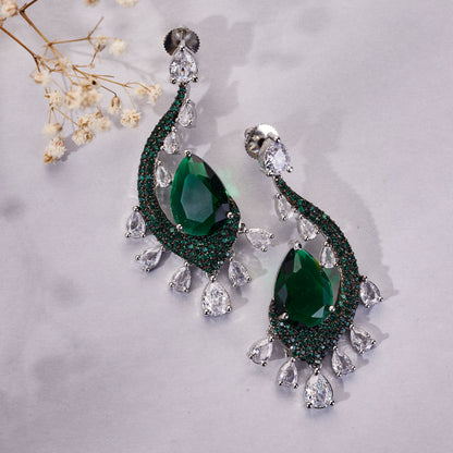 Enchanted Dew Black Plated Earrings