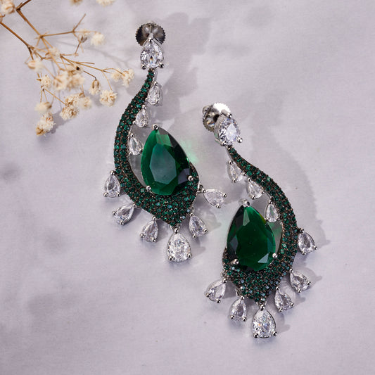 Enchanted Dew Black Plated Earrings