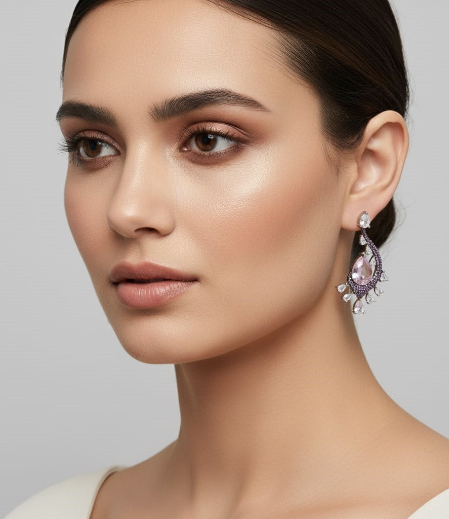 Enchanted Dew Black Plated Earrings