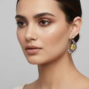 Enchanted Dew Black Plated Earrings