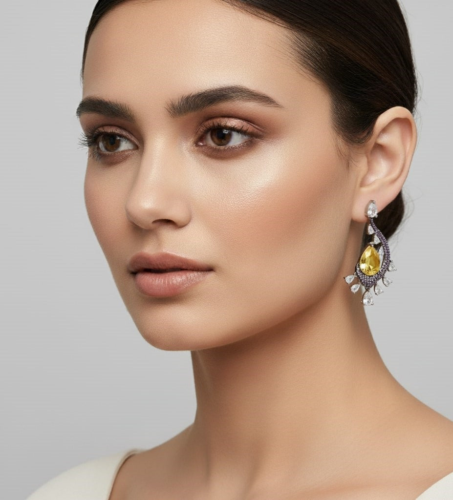 Enchanted Dew Black Plated Earrings