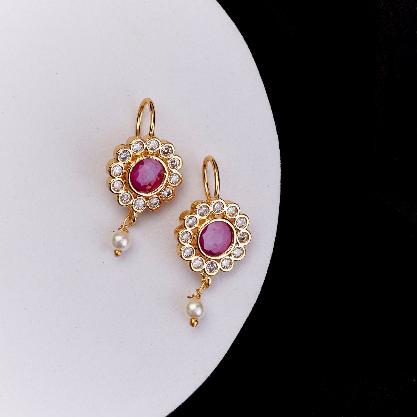 Saanjh Floral Gold Plated Earrings