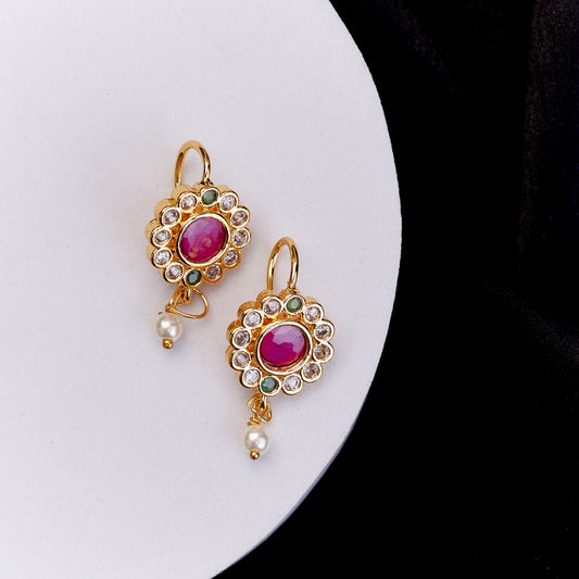 Saanjh Floral Gold Plated Earrings