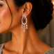 Emerald Teardrop Rhodium Plated Dangles