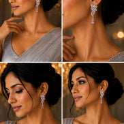 Leaflet Enchanted Rhodium Plated Earrings