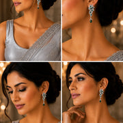 Leaflet Enchanted Rhodium Plated Earrings