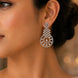 Glamorous Circular Drop Rhodium Plated Earrings