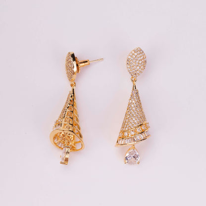Enchanted Conical Gold Plated Earrings