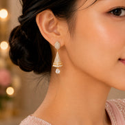 Enchanted Conical Gold Plated Earrings