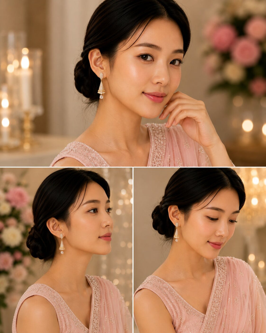 Enchanted Conical Gold Plated Earrings