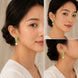 Gold Silver Plated Leaf Pattern Pearl Drop Earrings