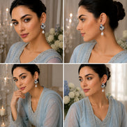 Garden Mist Rhodium Plated Earrings