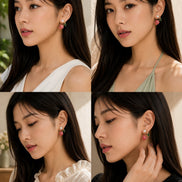 Ocean Rose Petals Gold Plated Earrrings