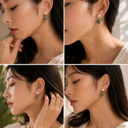 Ocean Rose Petals Gold Plated Earrrings