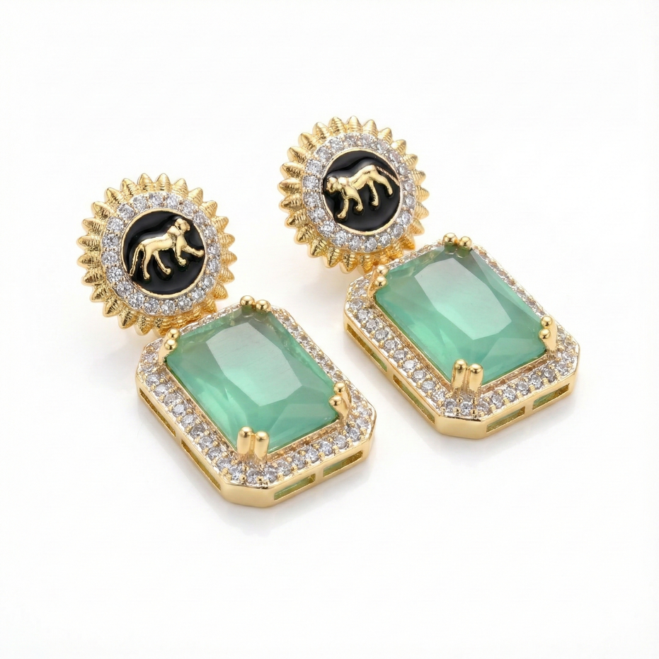Wild Aura Gold and Silver Plated Earrings Drops