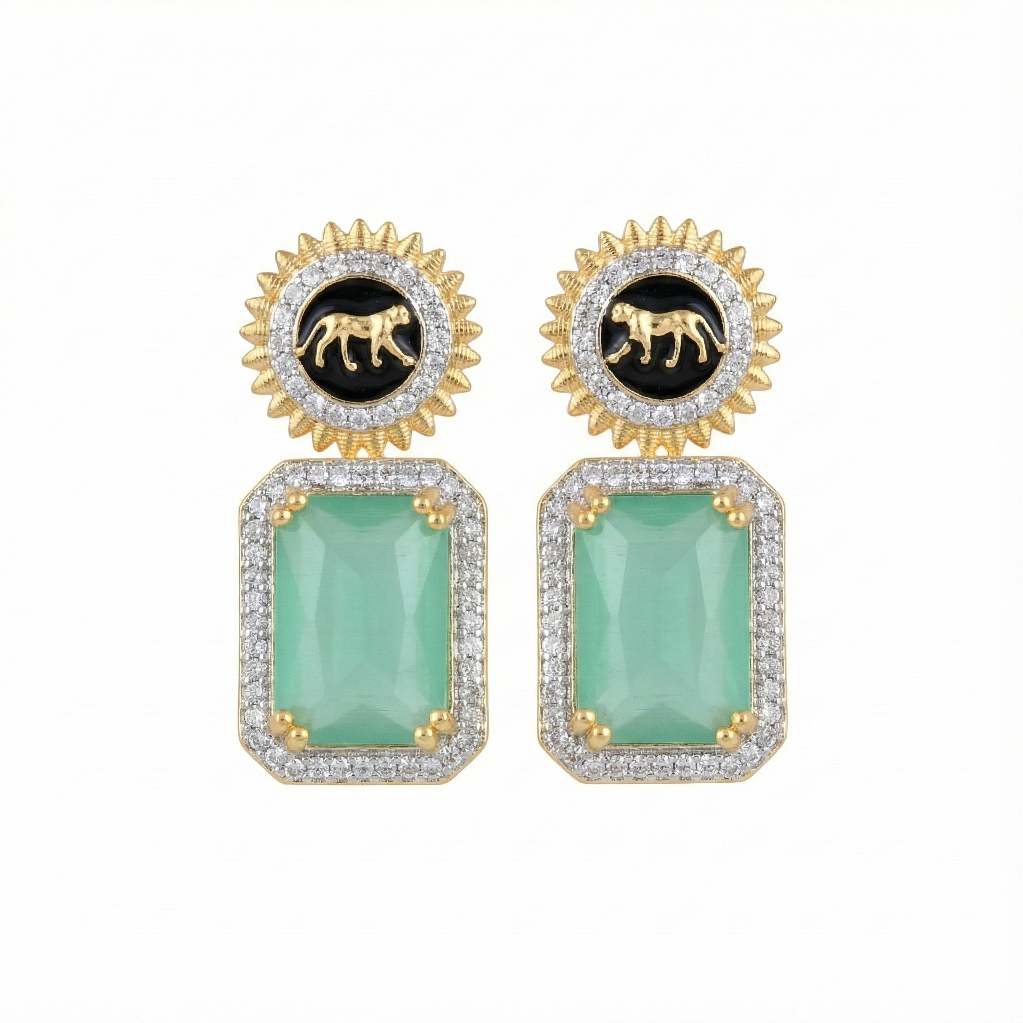 Wild Aura Gold and Silver Plated Earrings Drops