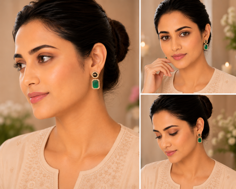 Wild Aura Gold and Silver Plated Earrings Drops