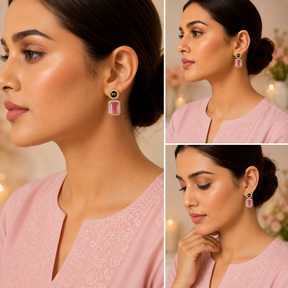 Wild Aura Gold and Silver Plated Earrings Drops