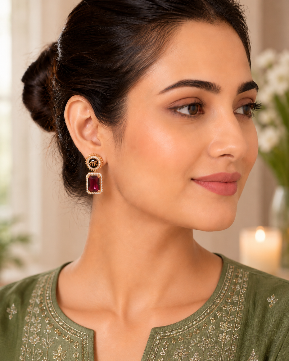 Wild Aura Gold and Silver Plated Earrings Drops