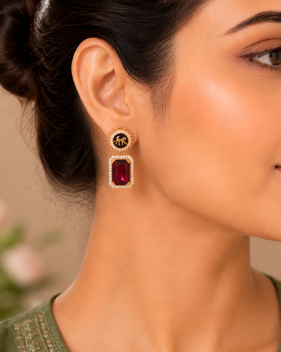 Wild Aura Gold and Silver Plated Earrings Drops