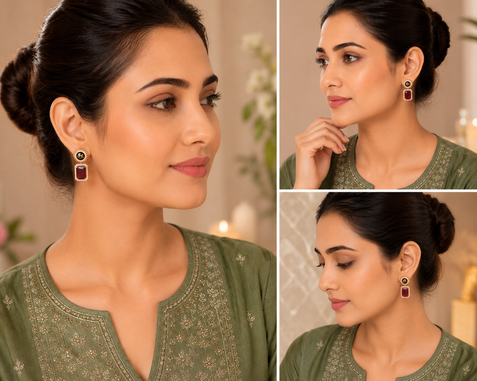 Wild Aura Gold and Silver Plated Earrings Drops