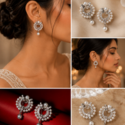 Silvershine Empress Rhodium Plated Drops