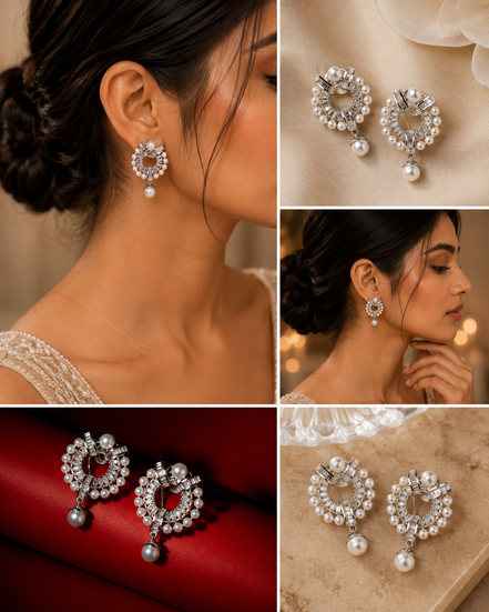 Silvershine Empress Rhodium Plated Drops