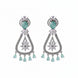 Rhodium-Plated American Diamond Drop Earrings