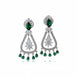 Rhodium-Plated American Diamond Drop Earrings