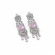 American Diamond Long Rhodium Plated Dangle Earrings