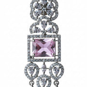 American Diamond Long Rhodium Plated Dangle Earrings