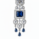 American Diamond Long Rhodium Plated Dangle Earrings