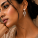 Rhodium-Plated Cubic Zirconia & Pearl Feather Earrings