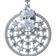 Rhodium Plated American Diamond Stones Dangler Earrings