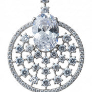 Rhodium Plated American Diamond Stones Dangler Earrings
