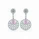 Rhodium Plated American Diamond Stones Dangler Earrings