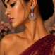 Rhodium Plated American Diamond Stones Dangler Earrings