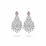 American Diamond Peacock Danglers Earrings
