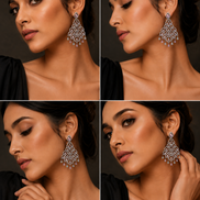 American Diamond Peacock Danglers Earrings