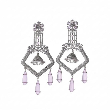 CZ American Diamond Dangler Earrings